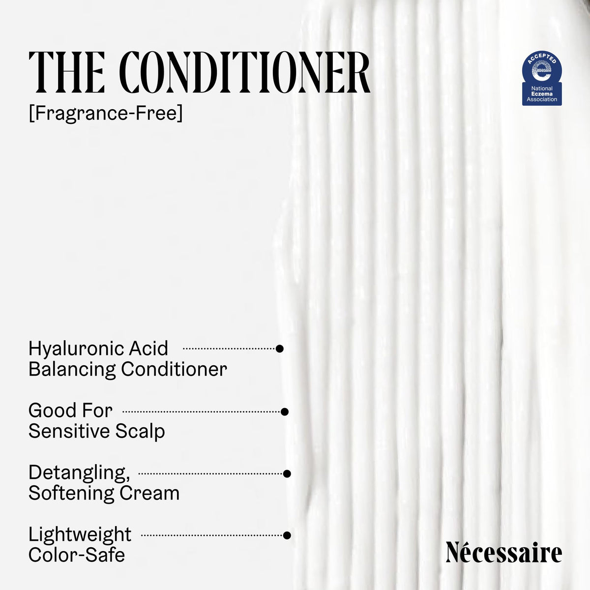 Nécessaire Hair Duo Conditioner bottle with Aloe Vera Leaf Juice label