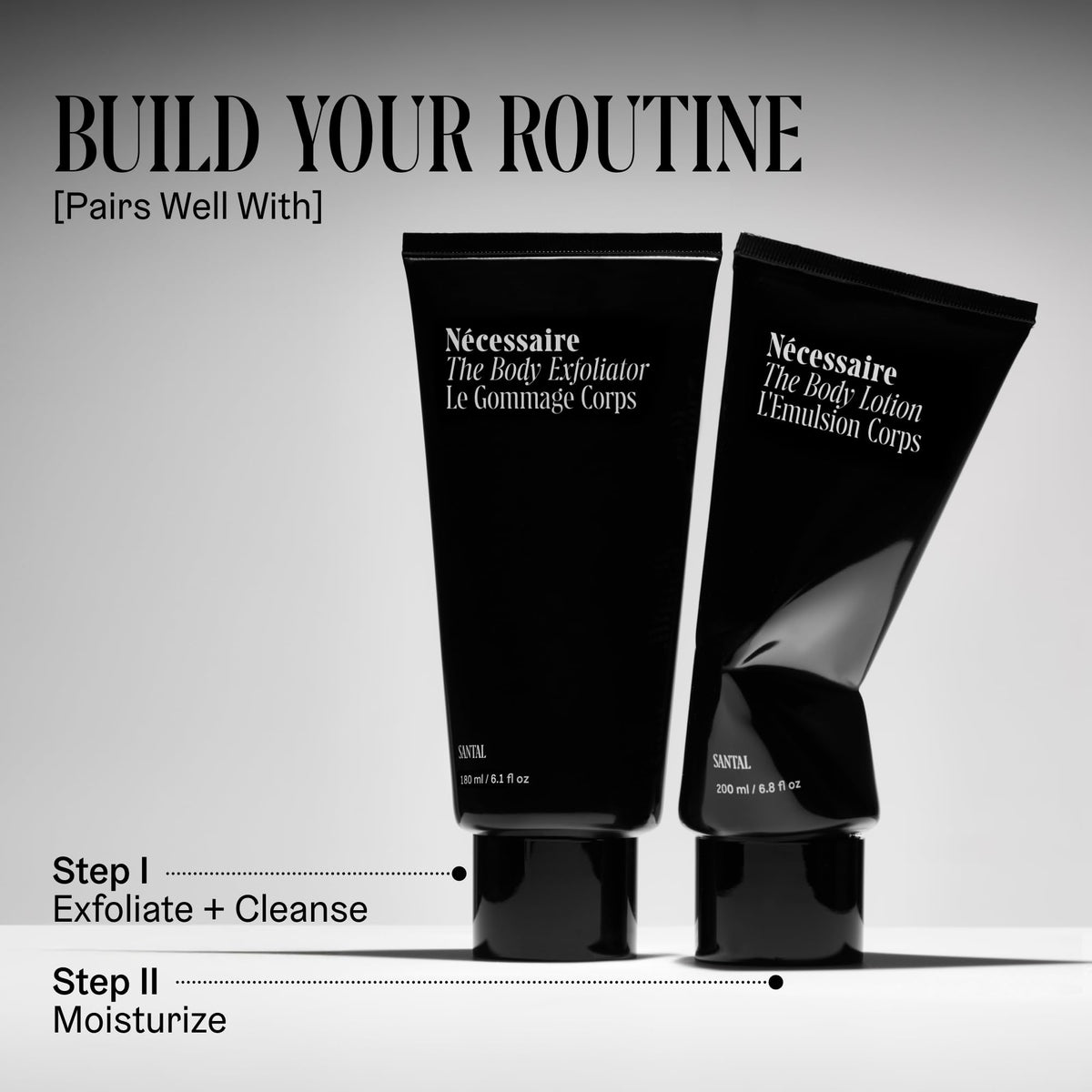 Nécessaire The Body Lotion Santal back view with ingredient list