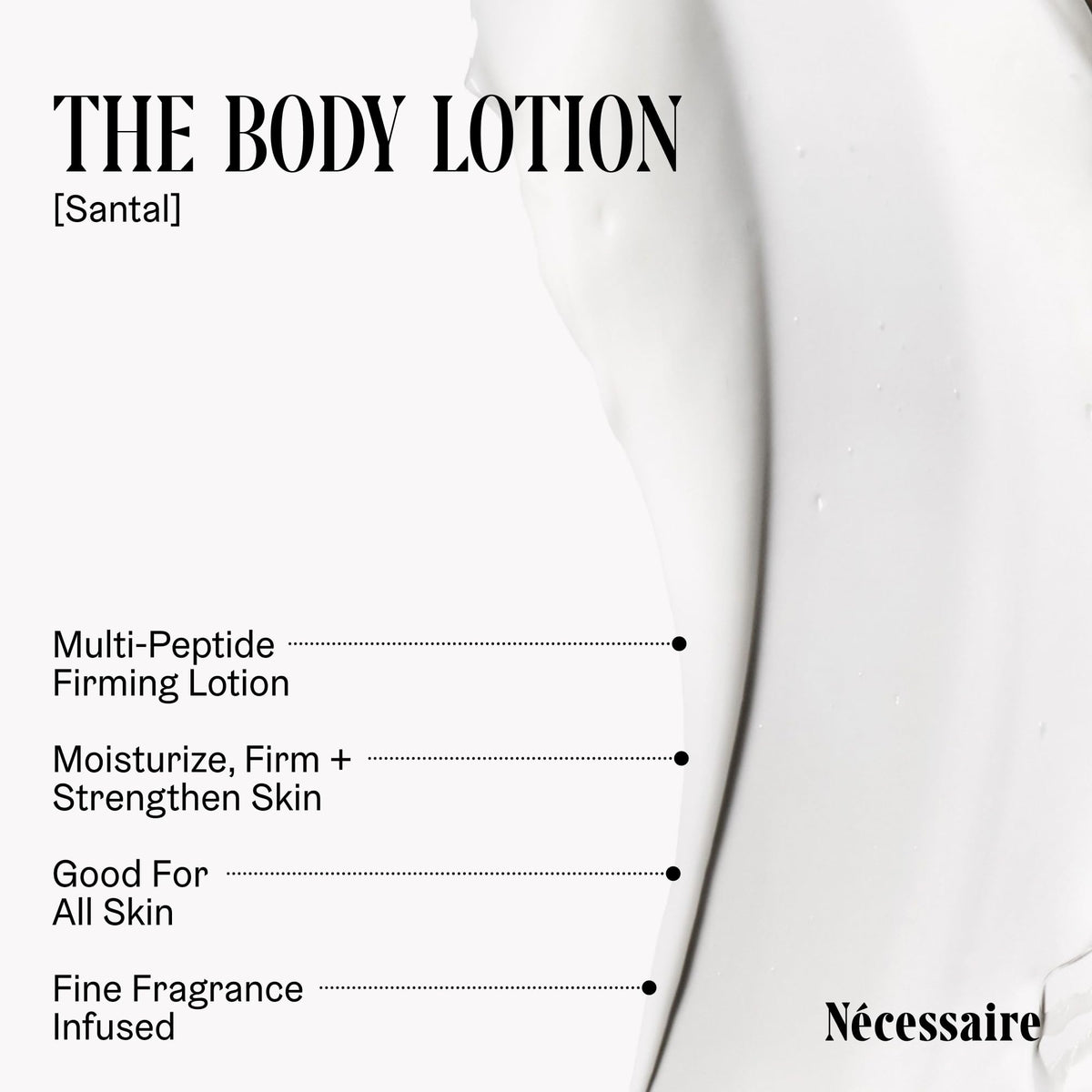 Nécessaire The Body Lotion Santal side view showing pump