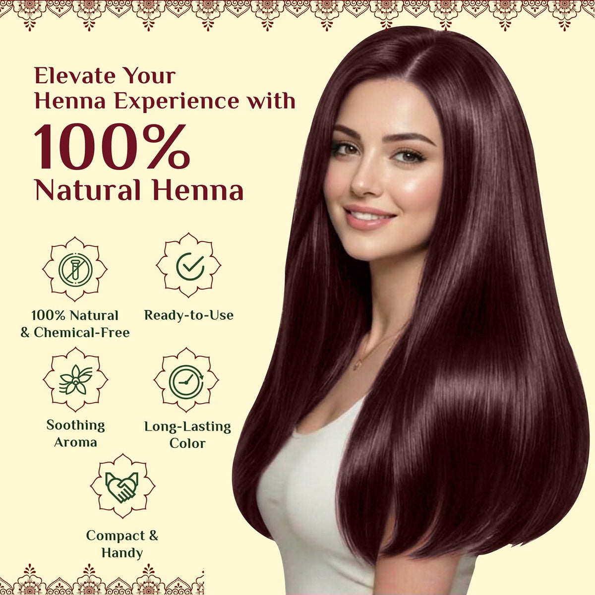 Neeta henna paste cone in hand for easy application