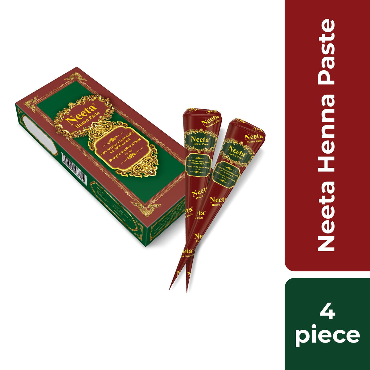 Neeta henna paste cone with reddish-brown colour
