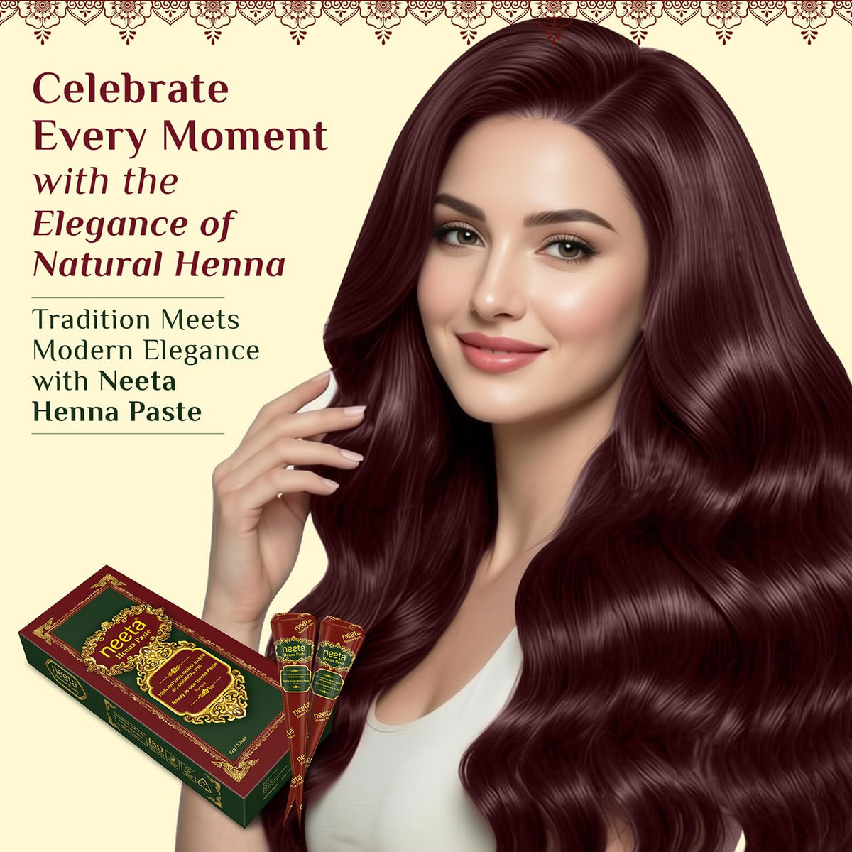 Neeta henna paste cones displayed together