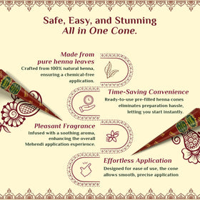 Neeta henna paste cones on a wooden surface