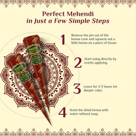 Neeta henna paste cones with traditional reddish brown colour