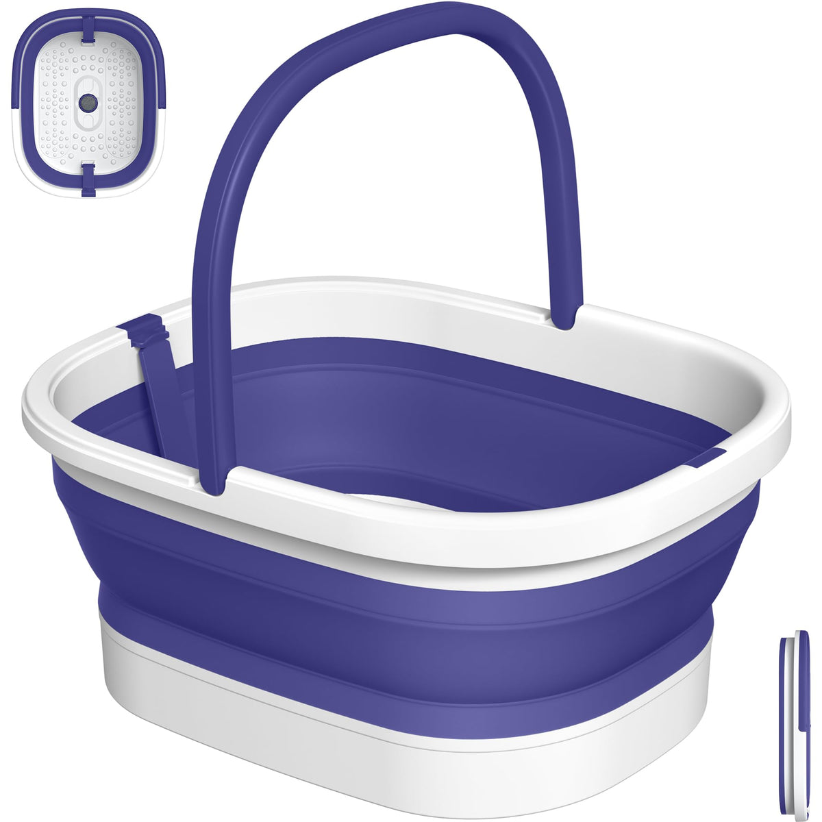 Nekteck collapsible foot soaking tub in purple, front view