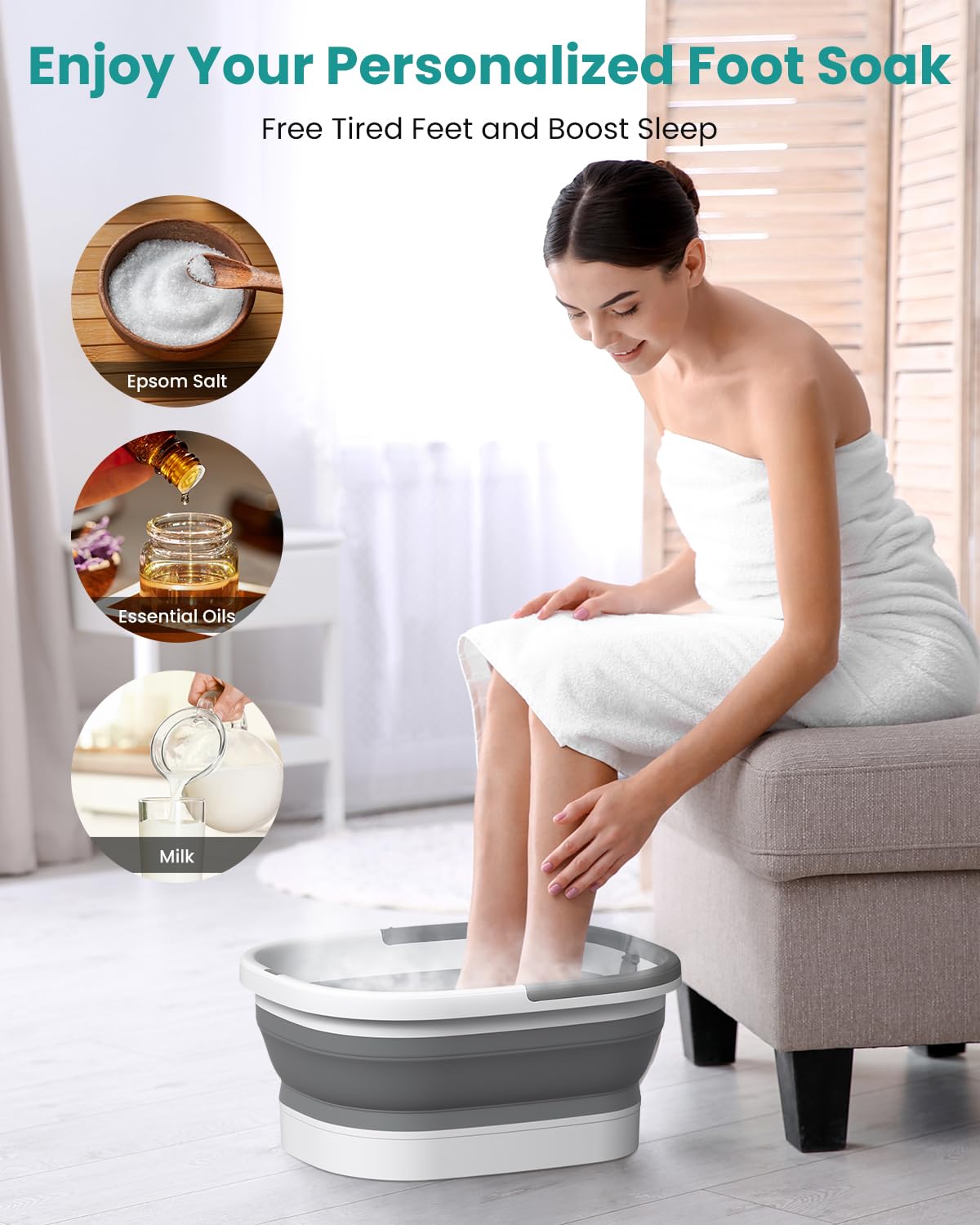 Nekteck foot bath showing spacious interior