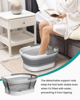 Nekteck foot soaking tub in use with water and bath salts