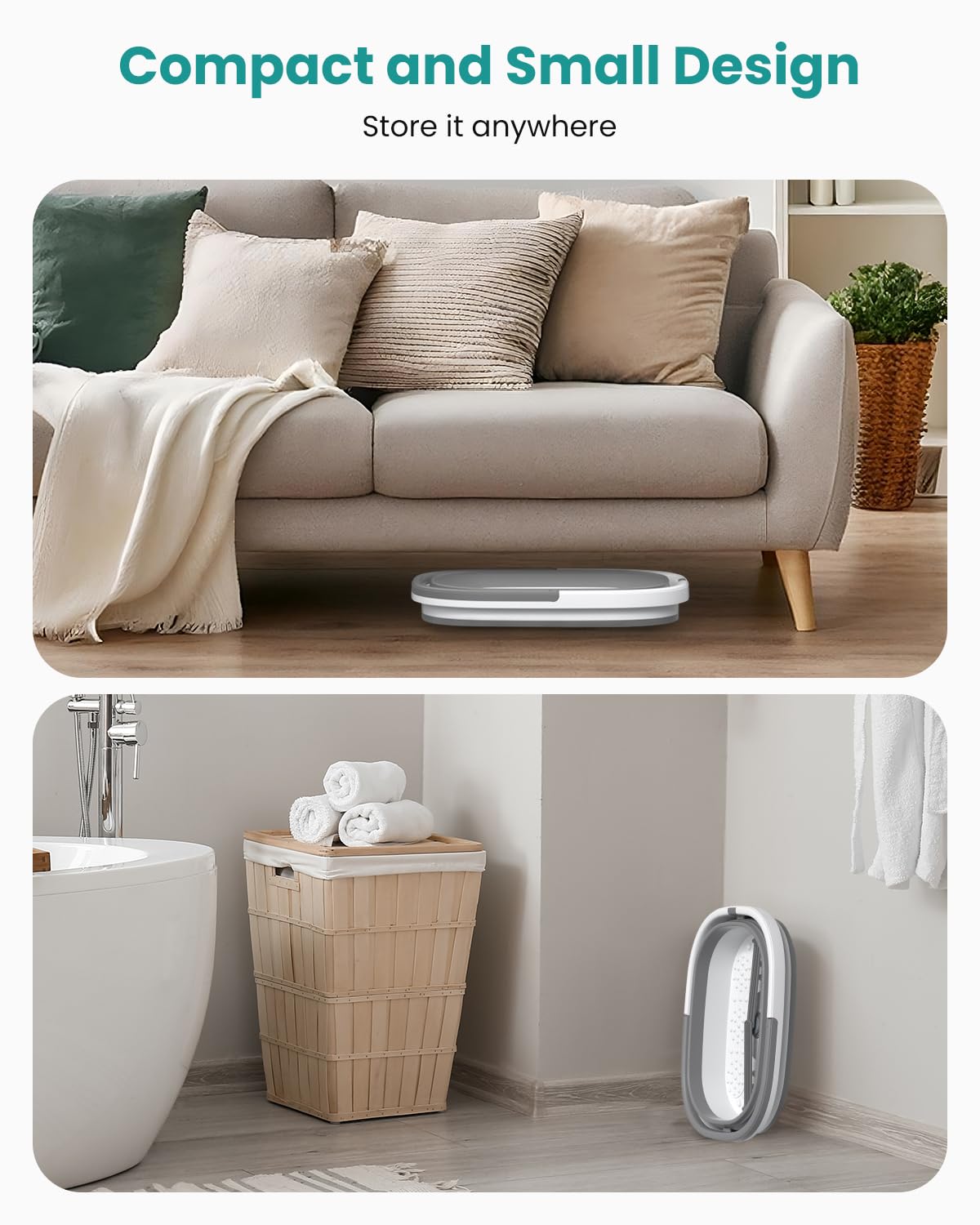 Nekteck foot soaking tub used as a storage box