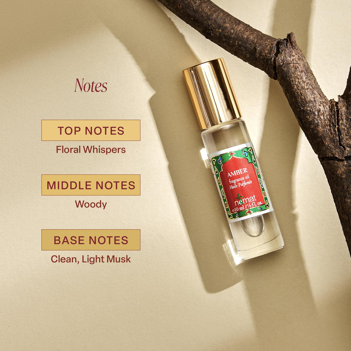 Nemat Amber Perfume Oil Roll-On side view