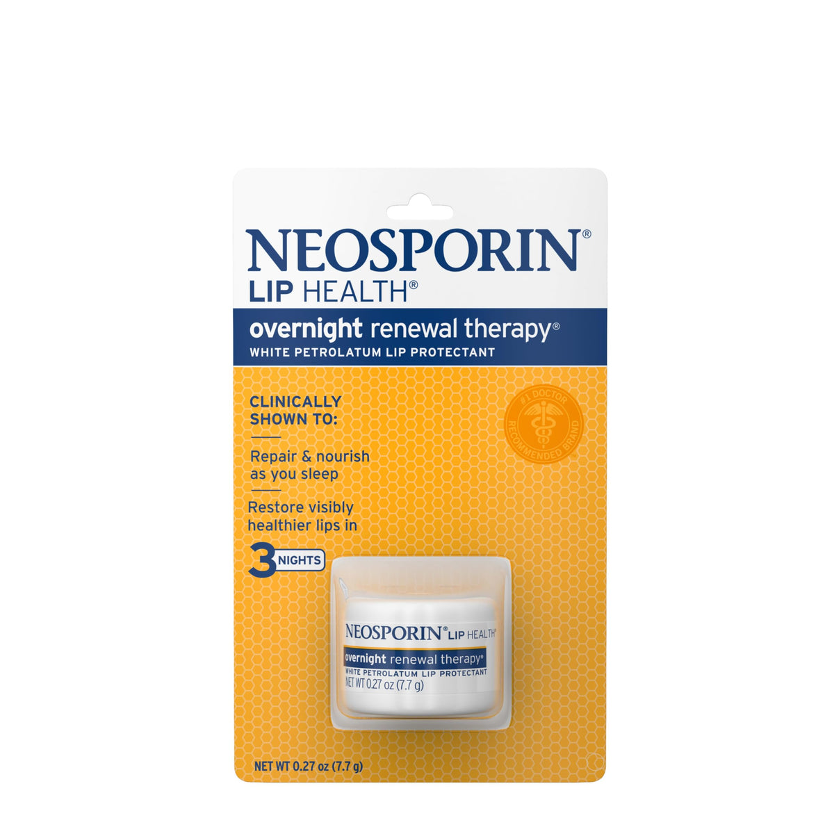 Neosporin Lip Health Overnight Renewal Therapy 0.27 oz front view