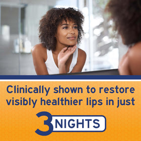 Neosporin Lip Health Overnight Renewal Therapy tub with white petrolatum