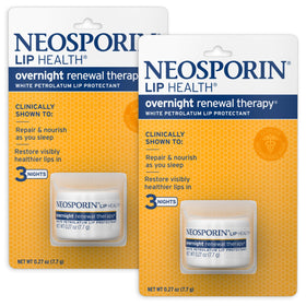 Neosporin Lip Health Overnight Renewal Therapy twin pack front view