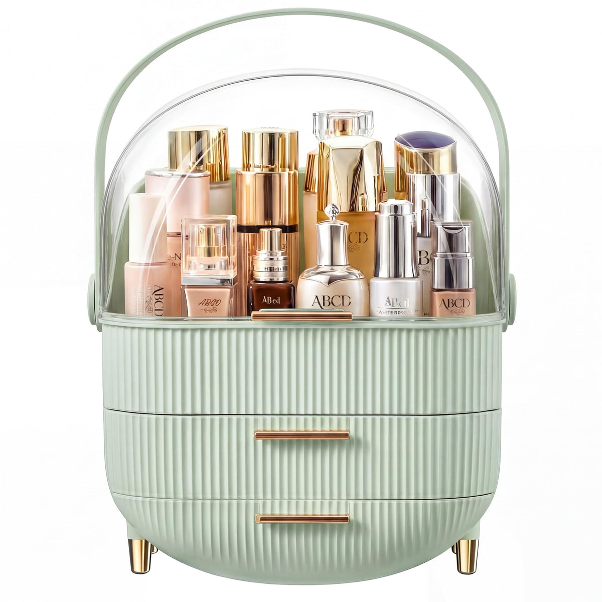 NestOrganix Makeup Organizer front view with transparent lid