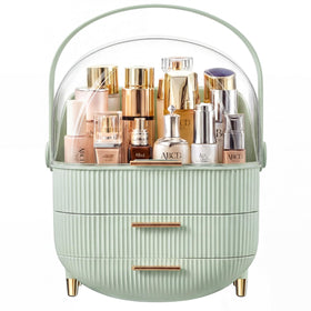NestOrganix Makeup Organizer front view with transparent lid