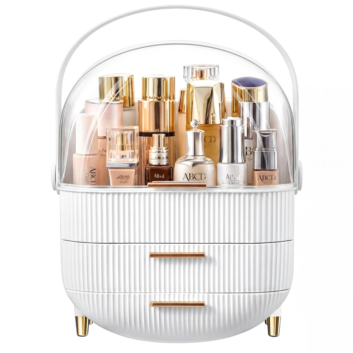 NestOrganix Makeup Organizer front view with transparent lid