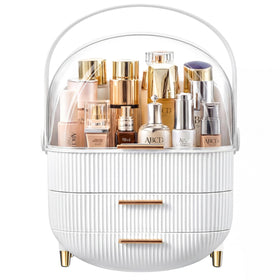 NestOrganix Makeup Organizer front view with transparent lid