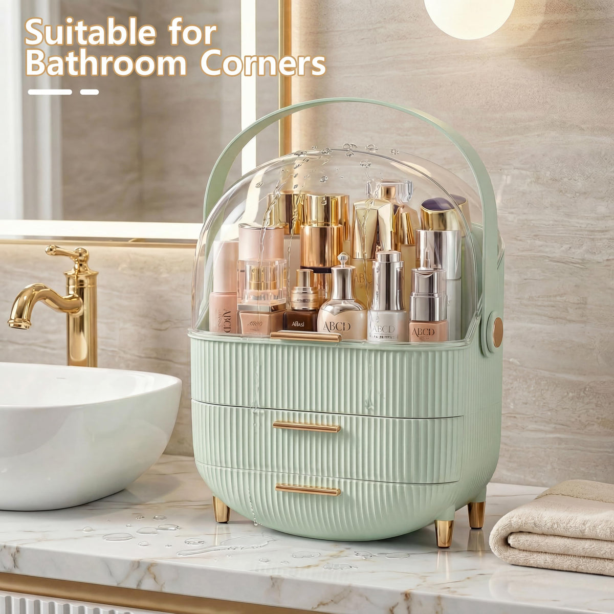 NestOrganix Makeup Organizer in a stylish vanity setting