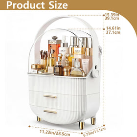 NestOrganix Makeup Organizer side view showcasing golden handle