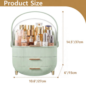 NestOrganix Makeup Organizer with golden handle detail