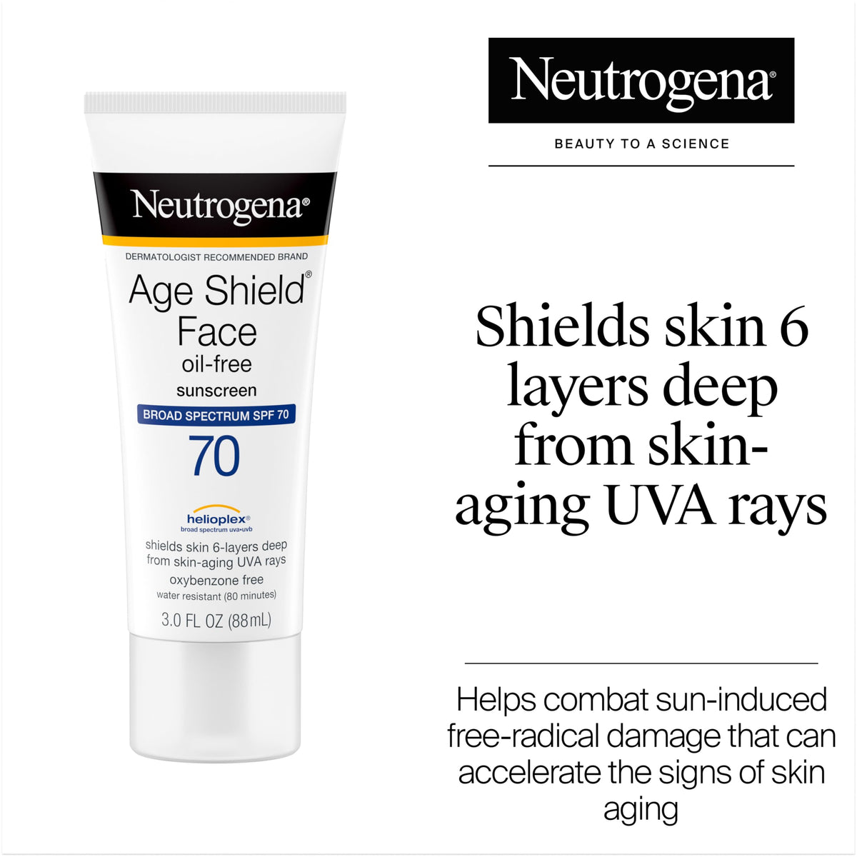 Neutrogena Age Shield Face Sunscreen SPF 70 back view