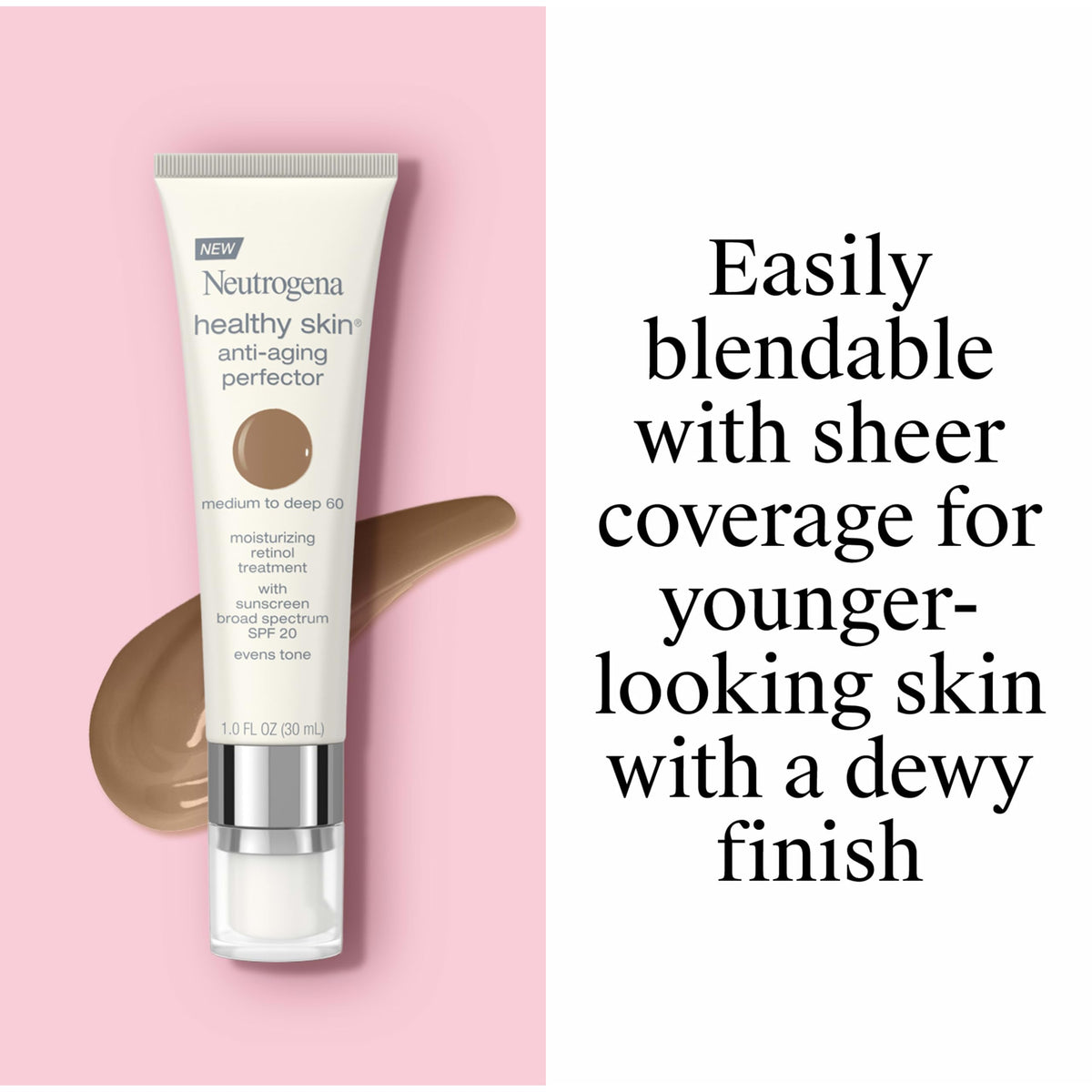 Neutrogena Anti-Aging Perfector Tinted Facial Moisturizer application on skin