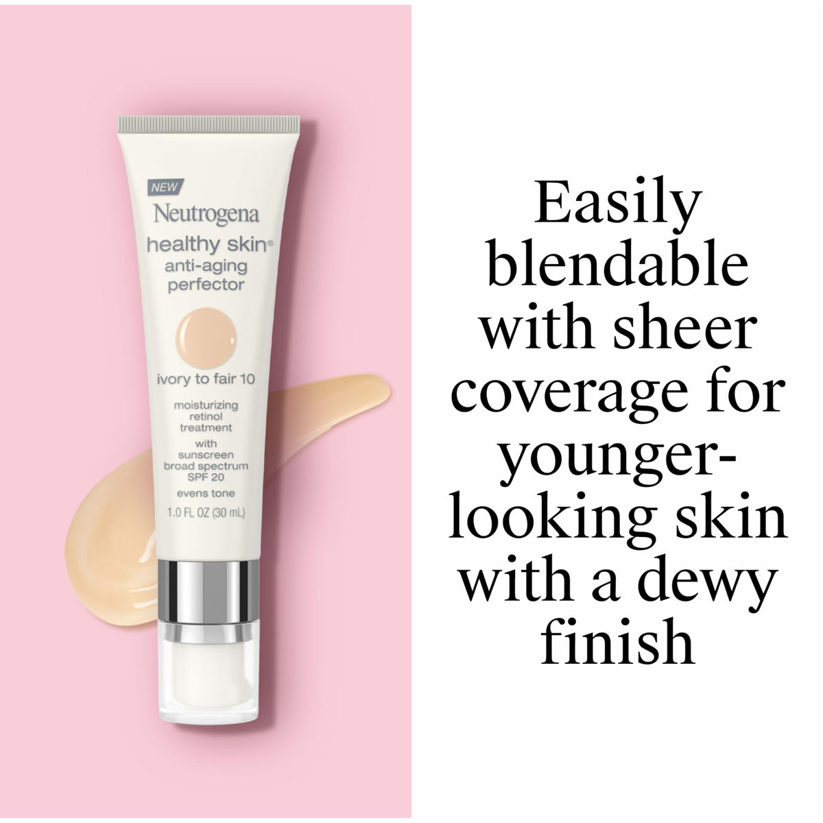 Neutrogena Anti-Aging Perfector Tinted Facial Moisturizer application on skin