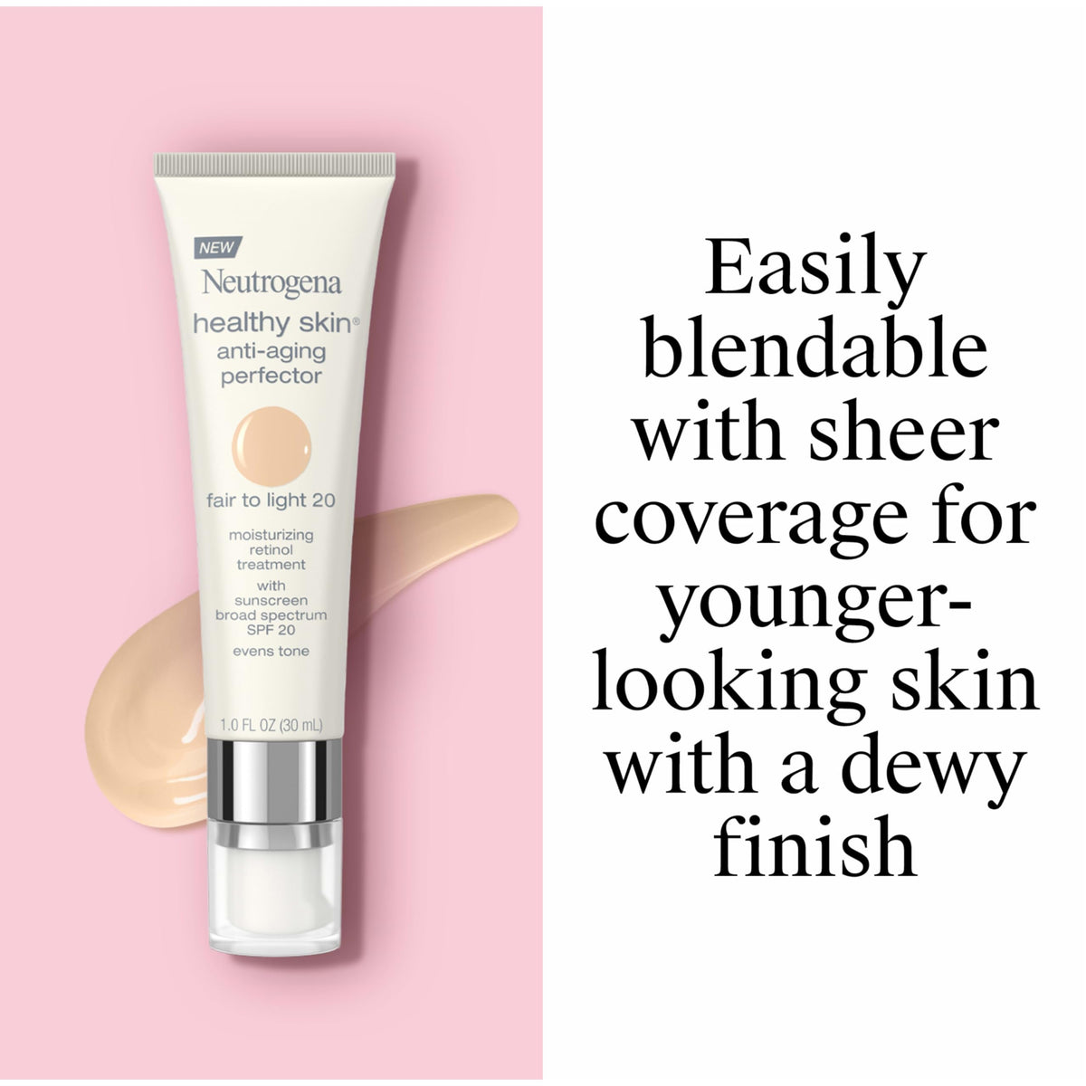 Neutrogena Anti-Aging Perfector Tinted Facial Moisturizer application on face