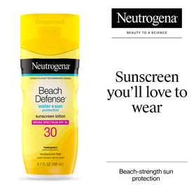 Neutrogena Beach Defense Sunscreen Lotion SPF 30 bottle side view