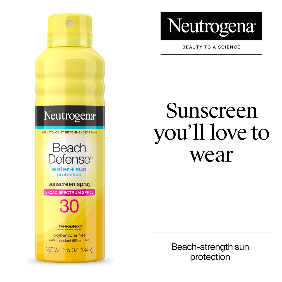 Neutrogena Beach Defense Sunscreen Spray SPF 30 6.5 oz back view