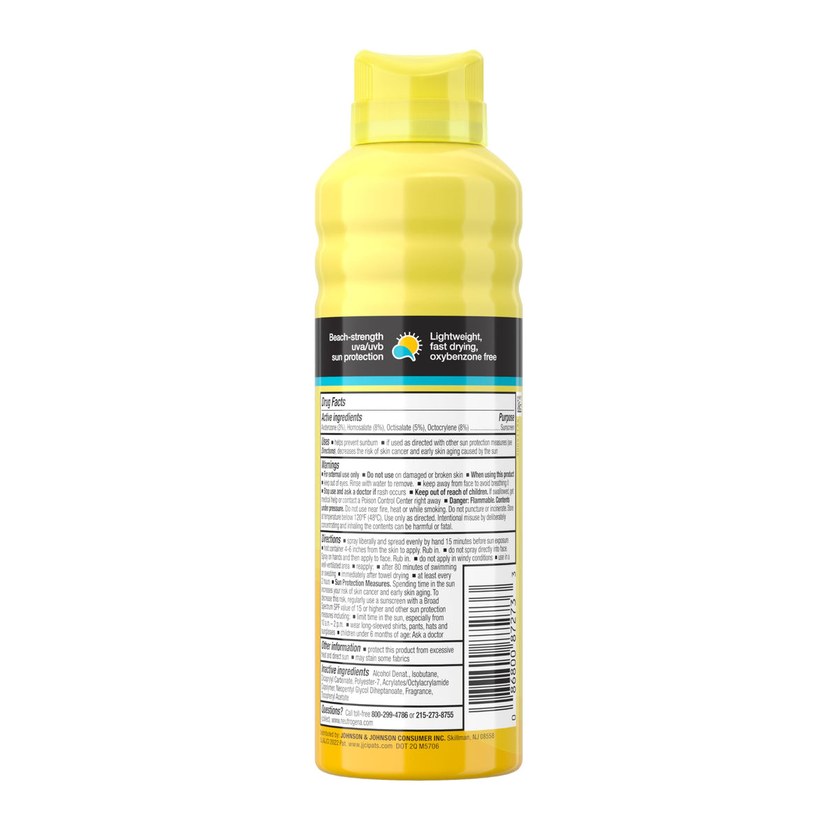 Neutrogena Beach Defense Sunscreen Spray SPF 30 6.5 oz on beach towel