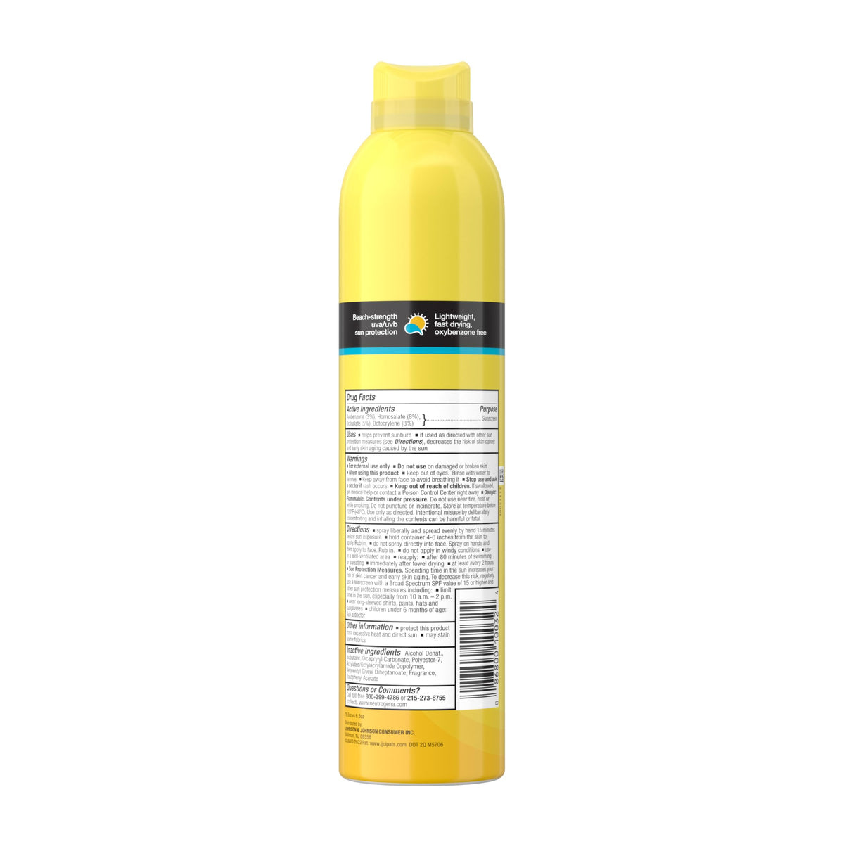 Neutrogena Beach Defense Sunscreen Spray SPF 30 8.5 oz on beach towel