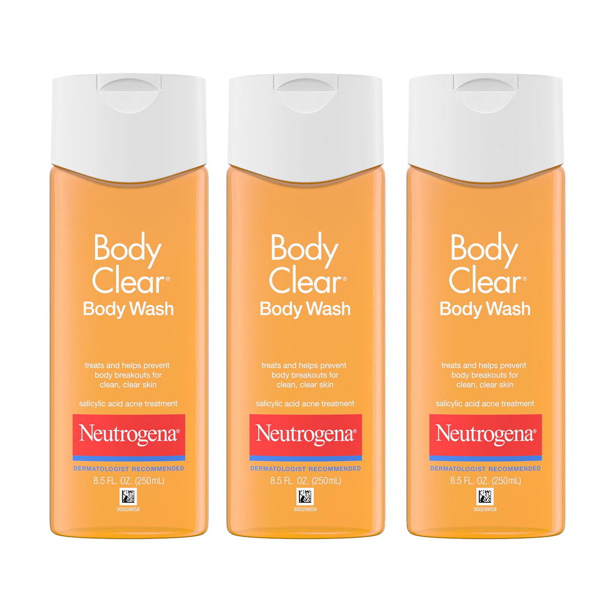 Neutrogena Body Clear Acne Body Wash 3-pack front view