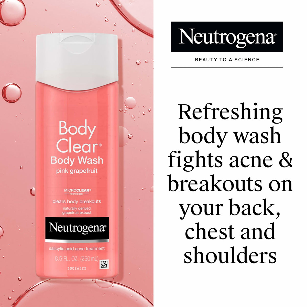 Neutrogena Body Clear Acne Body Wash Pink Grapefruit side view