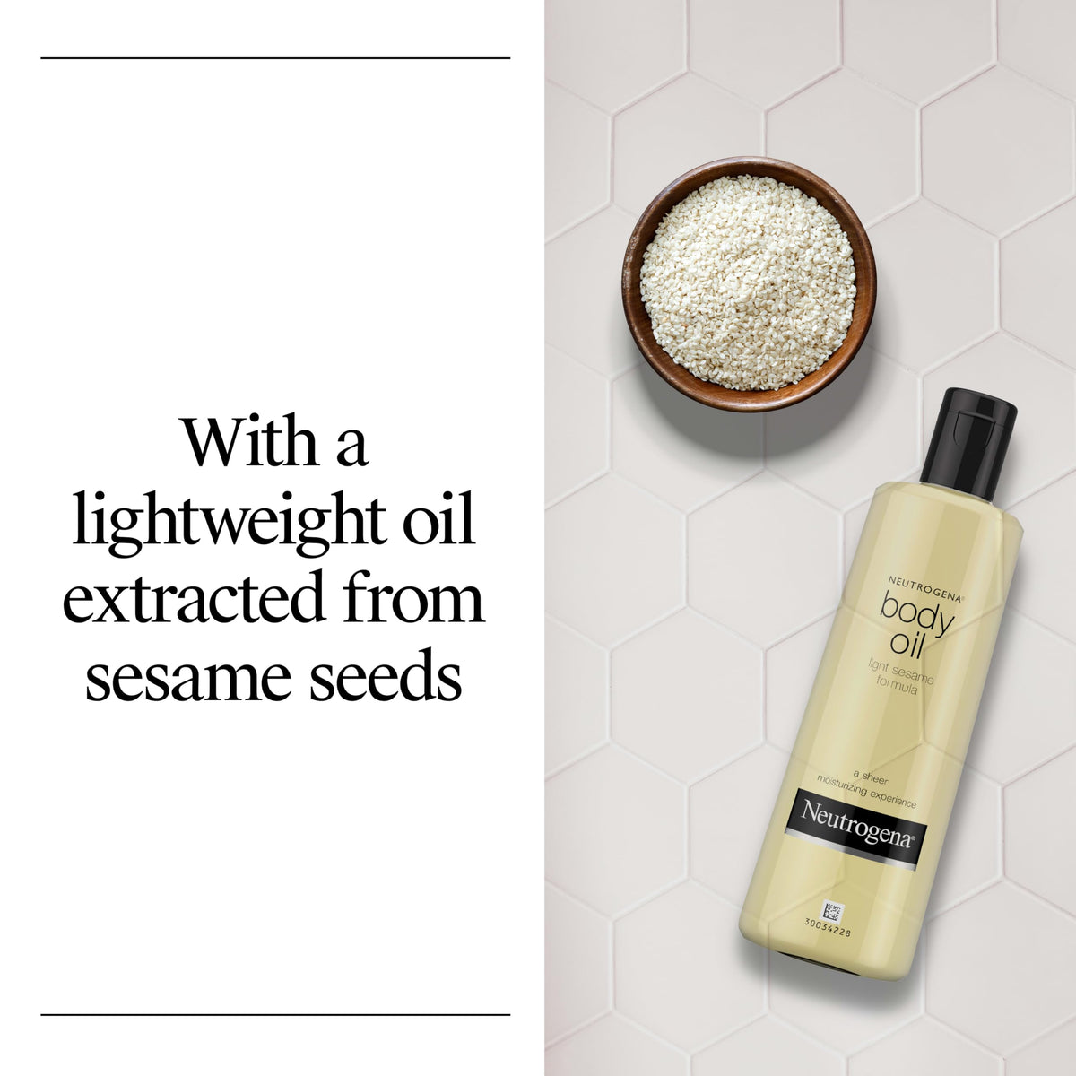 Neutrogena Body Oil Light Sesame Formula application on skin