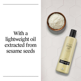 Neutrogena Body Oil Light Sesame Formula application on skin