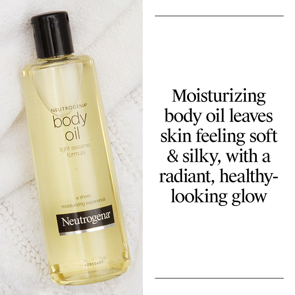 Neutrogena Body Oil Light Sesame Formula bottle with cap