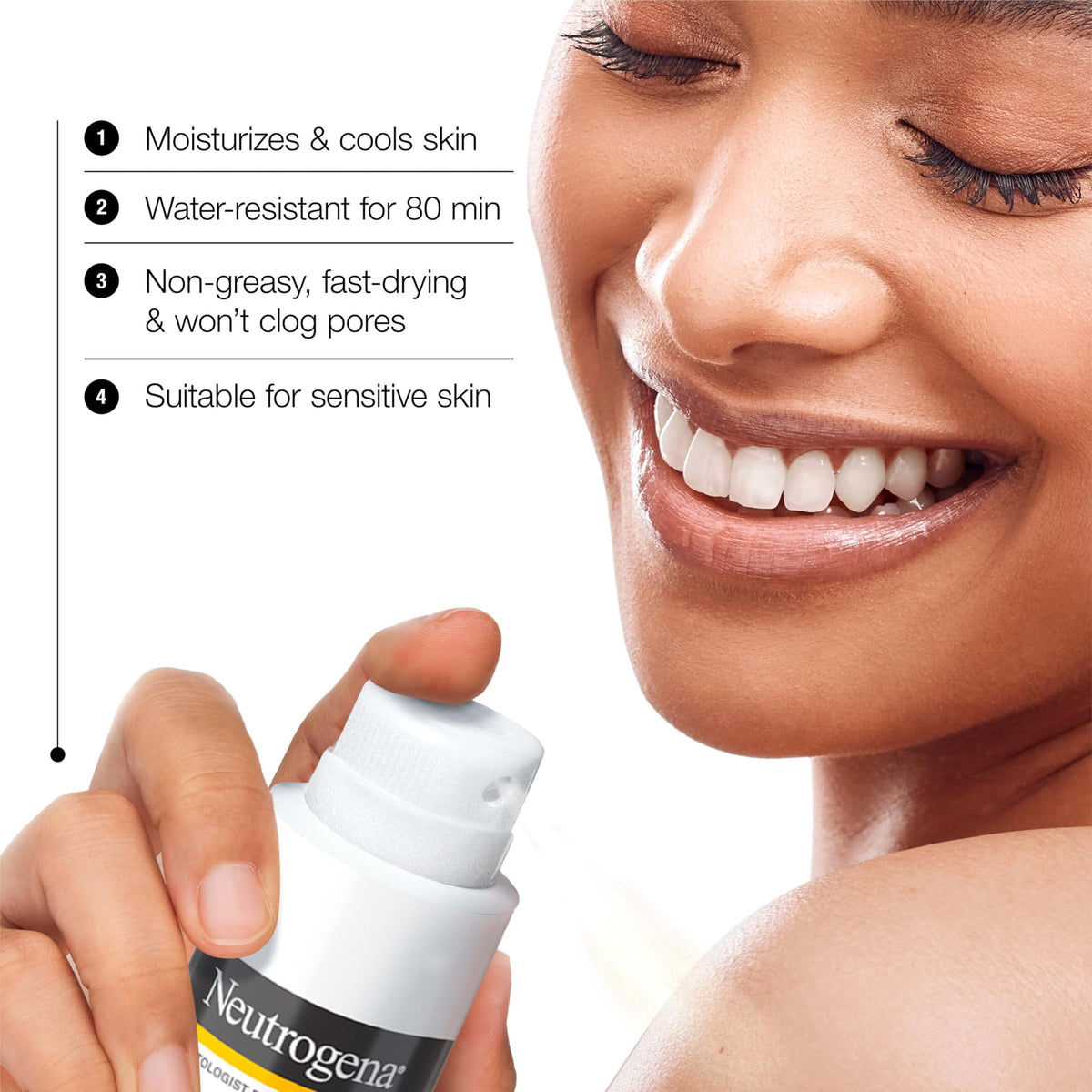 Neutrogena Clear Body Sunscreen Spray SPF 50 back view