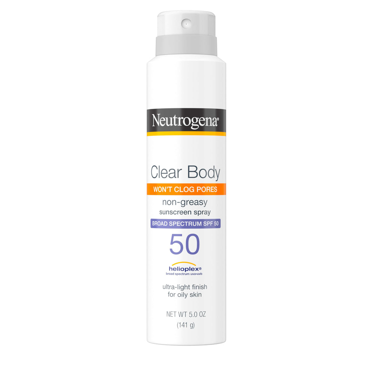 Neutrogena Clear Body Sunscreen Spray SPF 50 front view