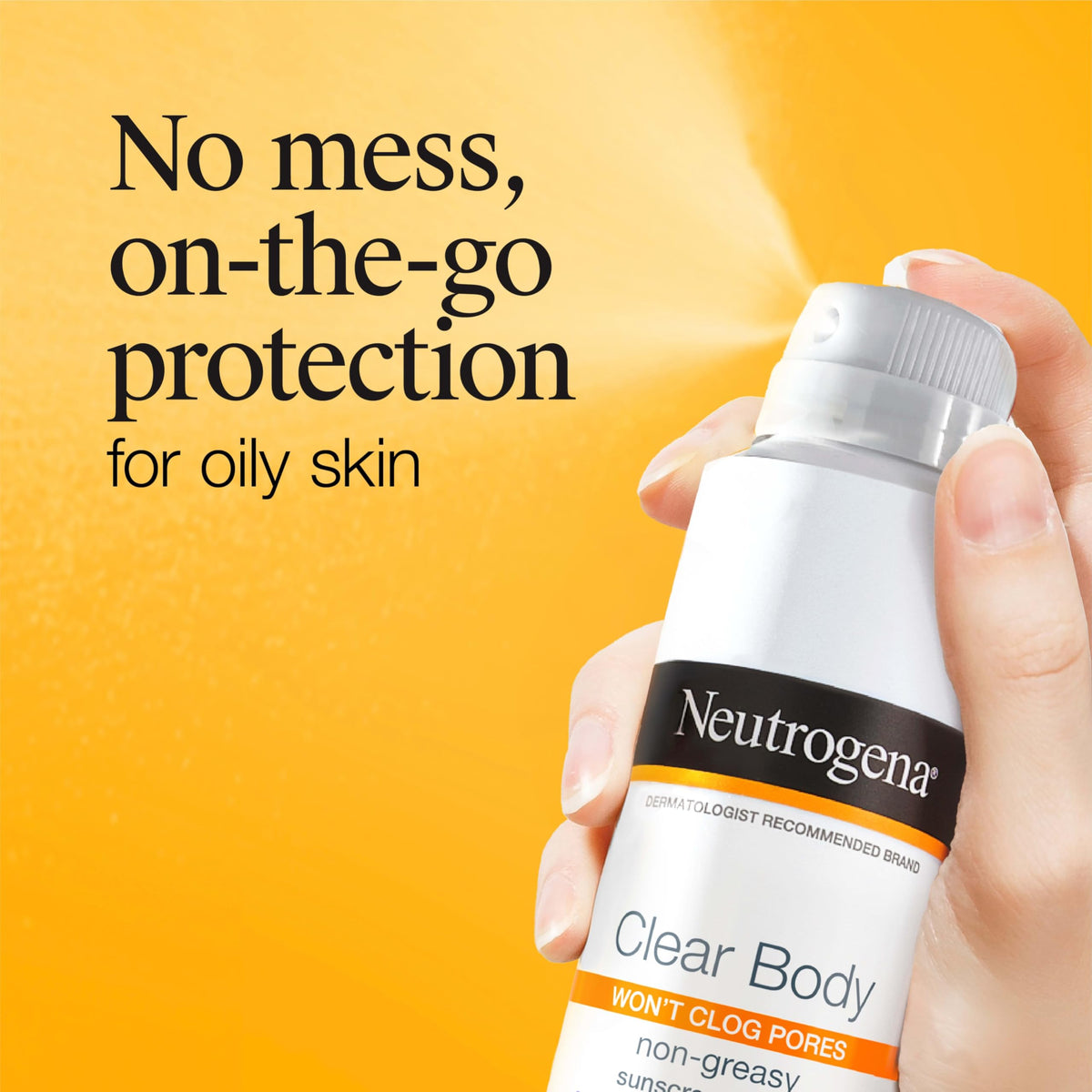 Neutrogena Clear Body Sunscreen Spray SPF 50 side view