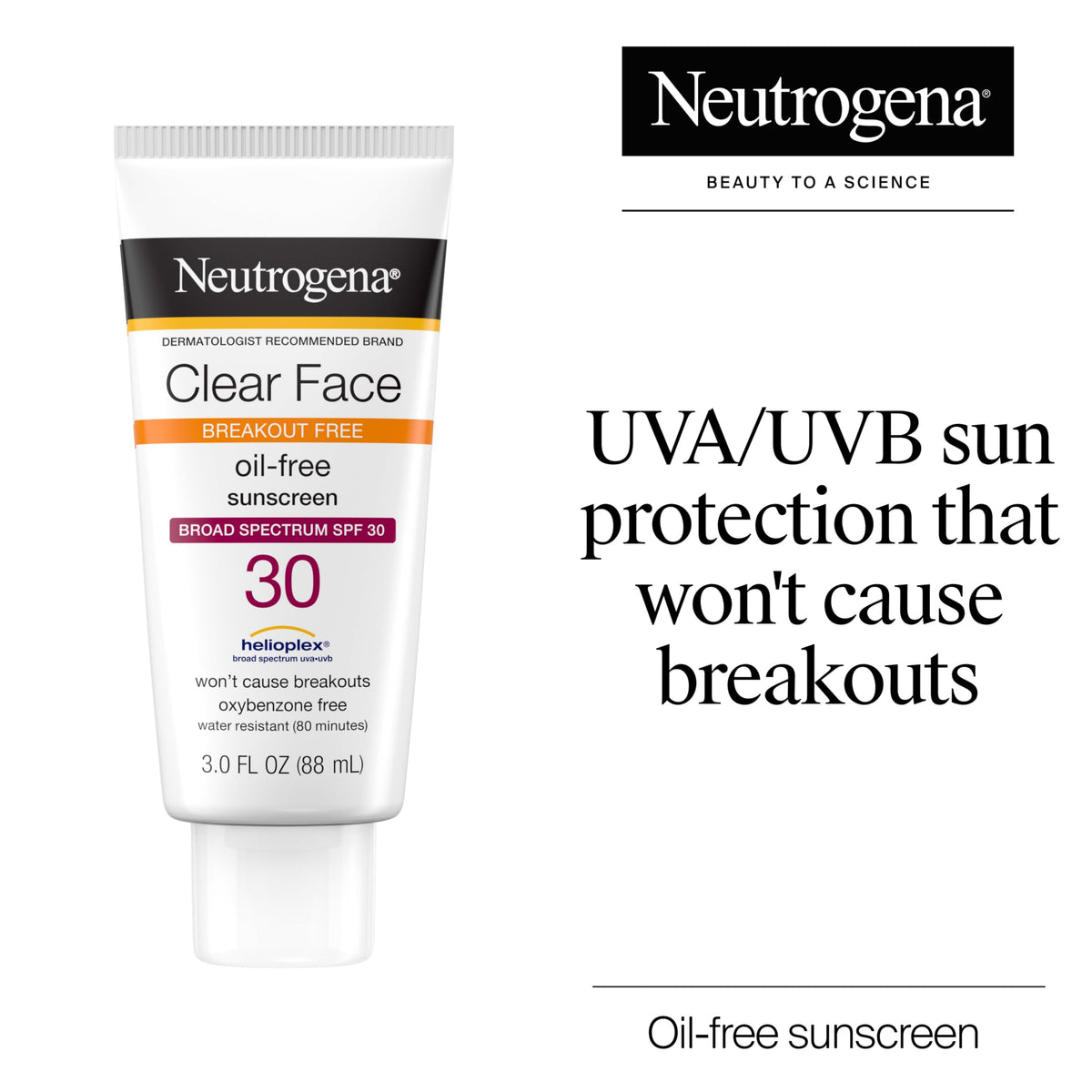 Neutrogena Clear Face Sunscreen close-up of texture on skin