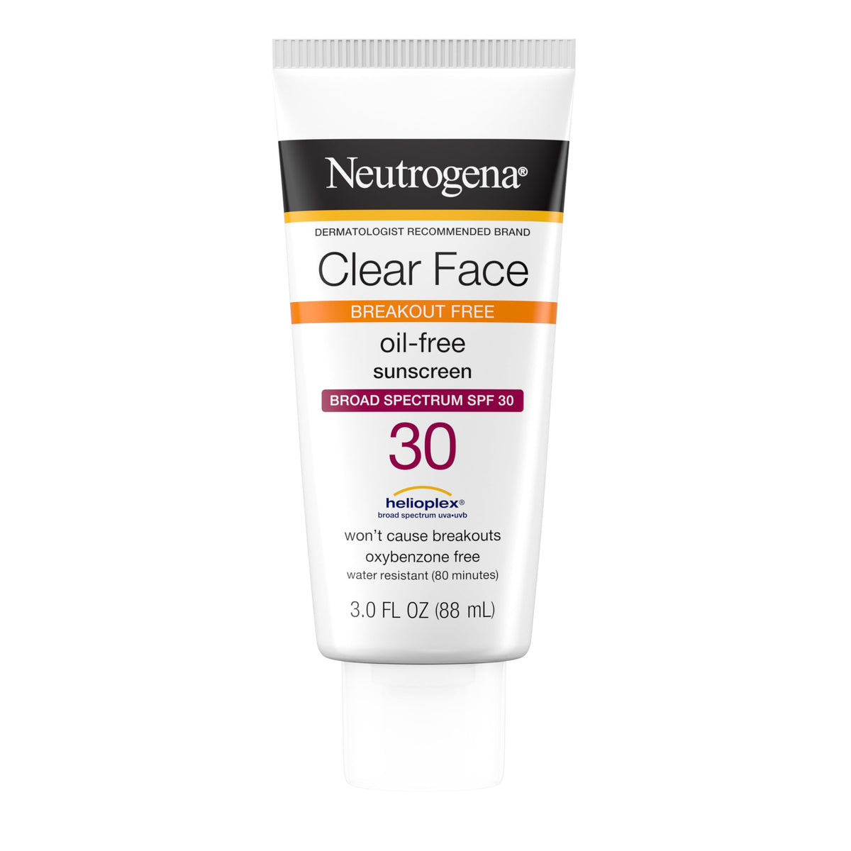 Neutrogena Clear Face Sunscreen Lotion SPF 30 front view with packaging