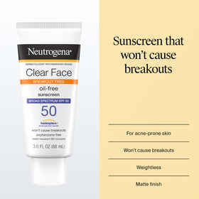 Neutrogena Clear Face Sunscreen Lotion SPF 50 back view