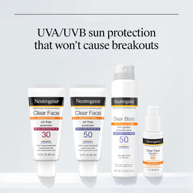 Neutrogena Clear Face Sunscreen Lotion SPF 50 in outdoor setting
