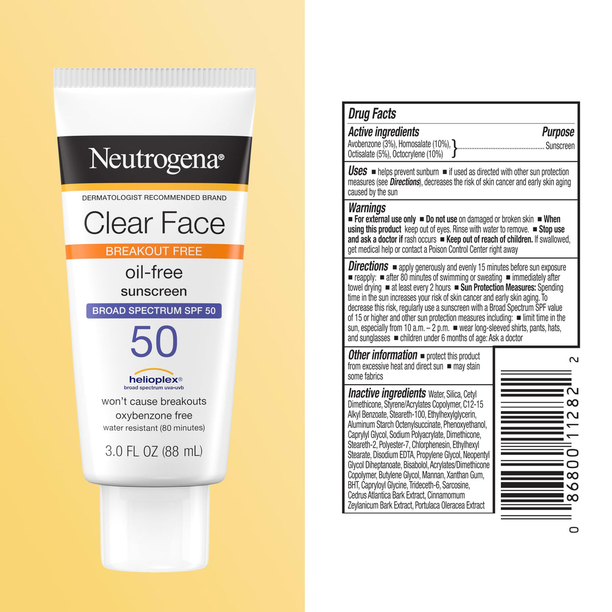 Neutrogena Clear Face Sunscreen Lotion SPF 50 with makeup products