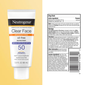 Neutrogena Clear Face Sunscreen Lotion SPF 50 with makeup products