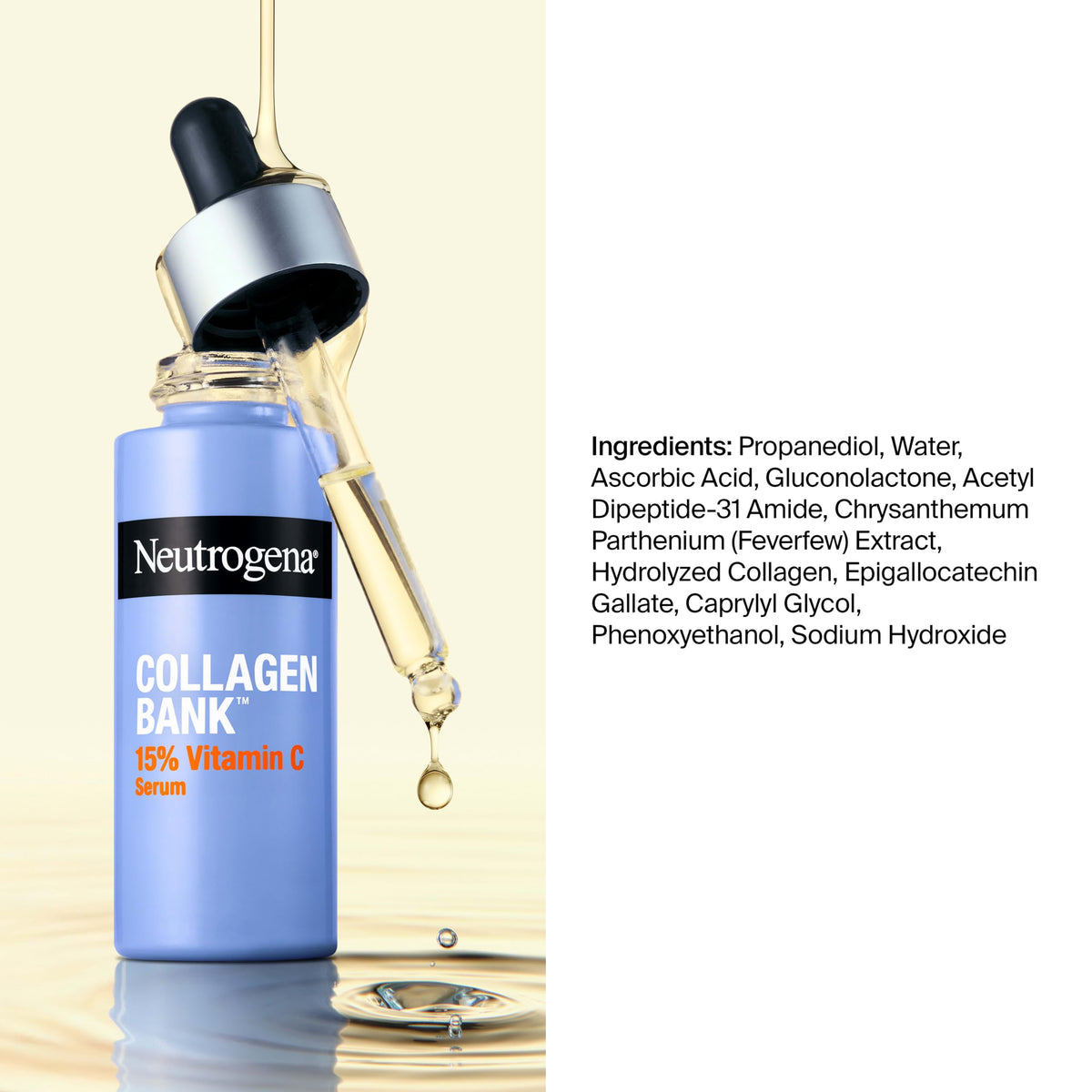 Neutrogena Collagen Bank Vitamin C Serum with a clean towel