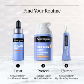 Neutrogena Collagen Bank Vitamin C Serum with skincare products