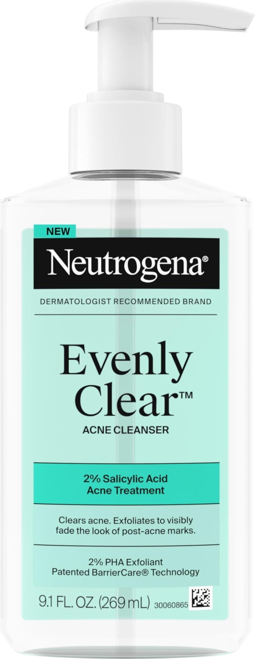 Neutrogena Evenly Clear Acne Cleanser 9.1 fl. oz front view