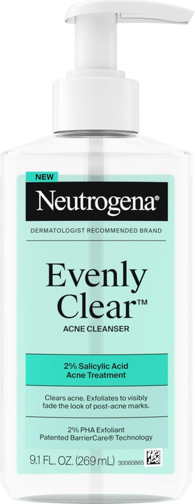 Neutrogena Evenly Clear Acne Cleanser 9.1 fl. oz front view