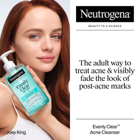 Neutrogena Evenly Clear Acne Cleanser bottle side view